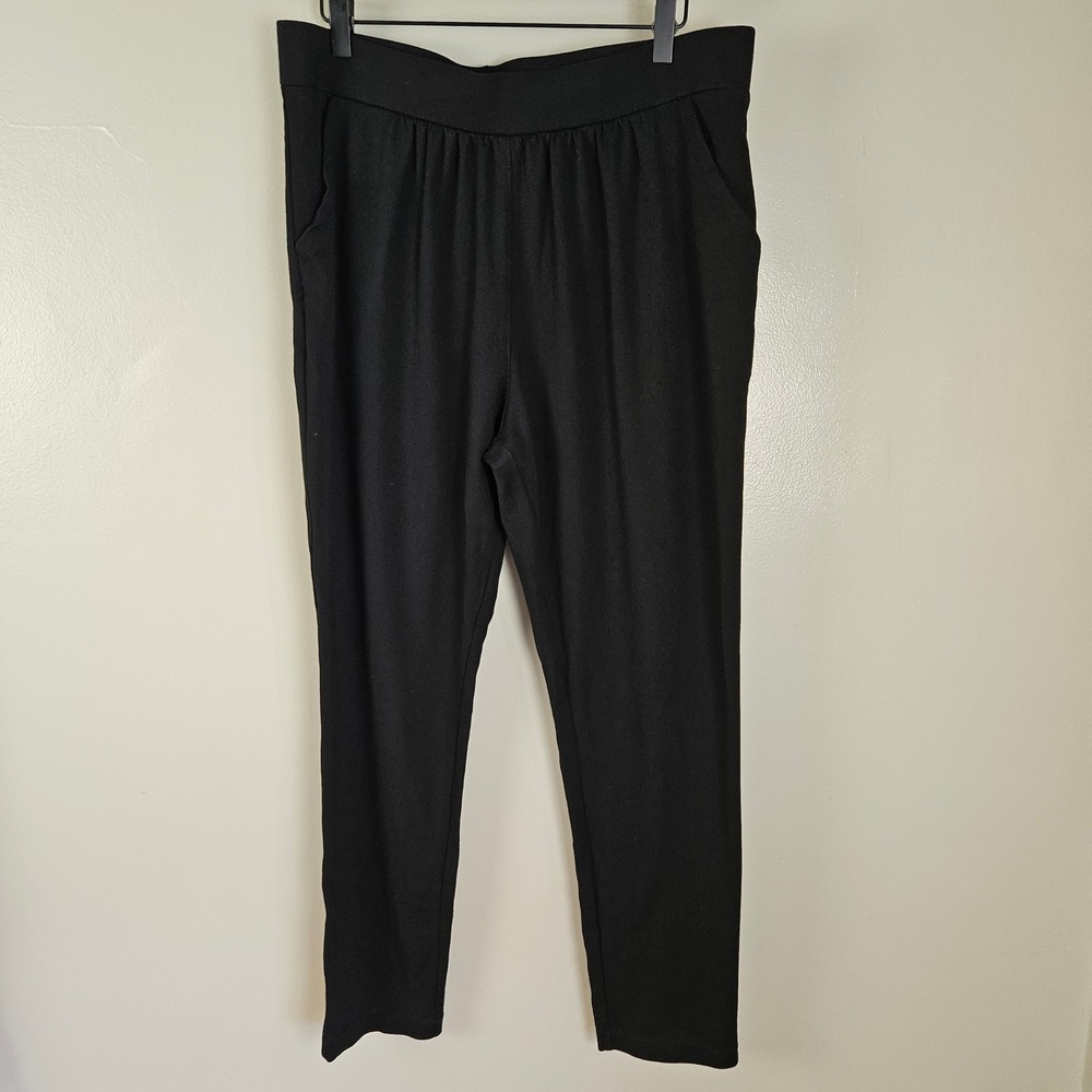Betabrand Gathered Chino Pull On Casual Pants Sz XL Black
